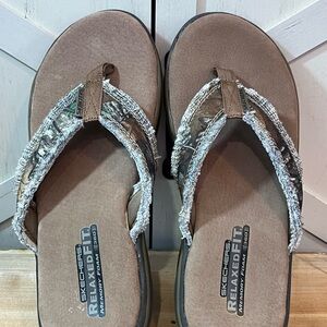 Skechers Men's Relaxed Fit: Supreme - Bosnia Memory Foam Camo Sandals Size 9 NEW